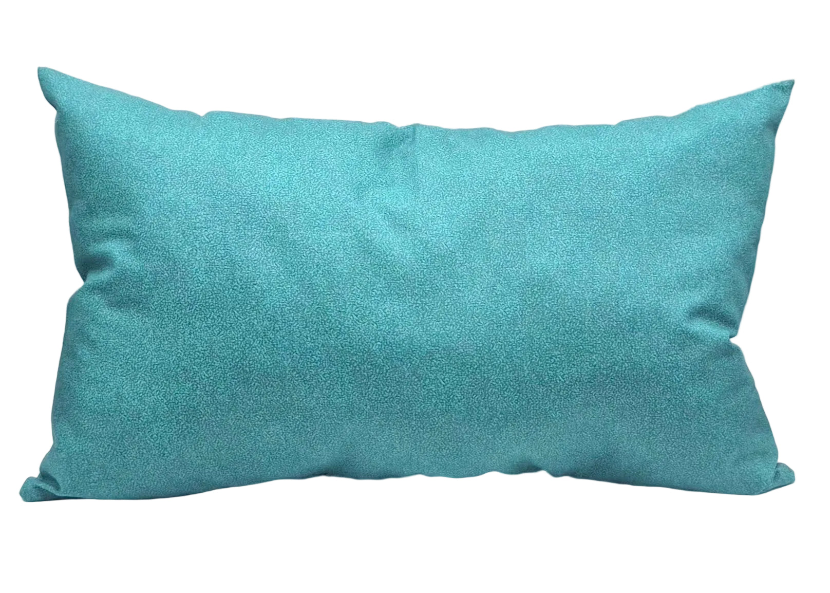 A teal rectangular lumbar pillow.