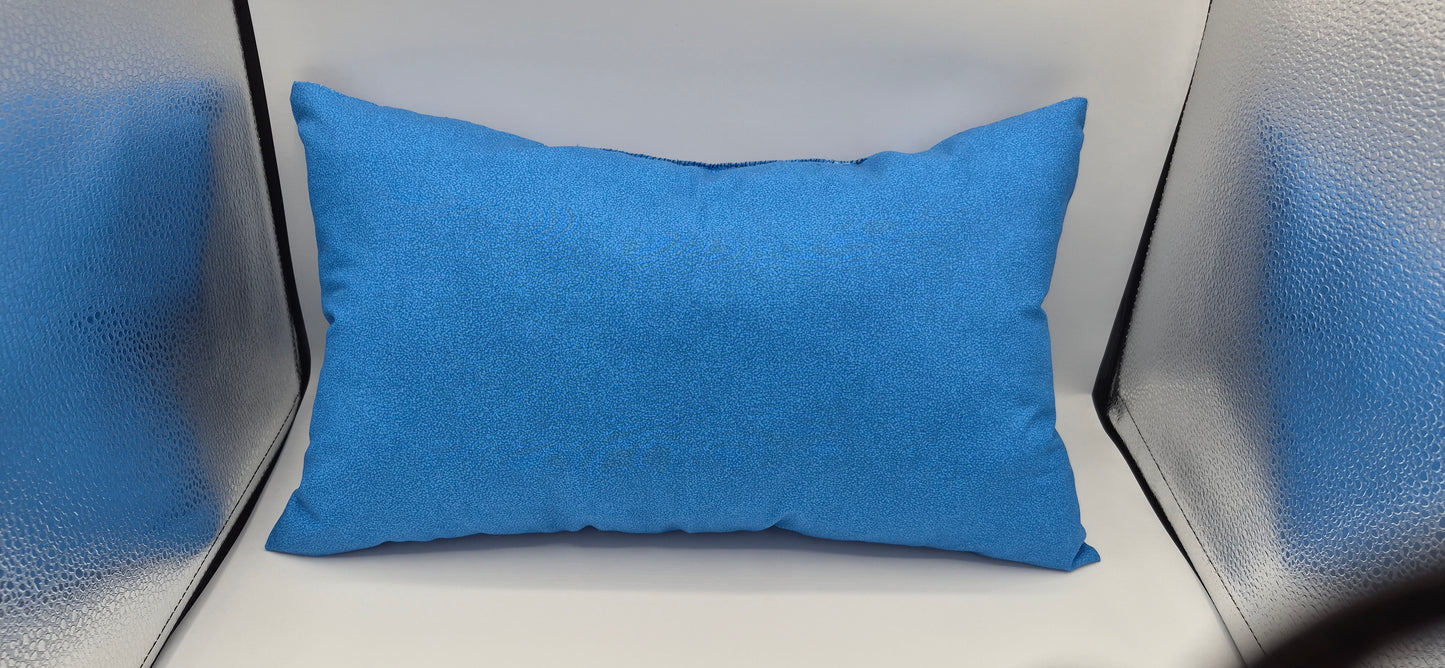Small Décor Blue Pillow with Soccer Ball Vinyl Design