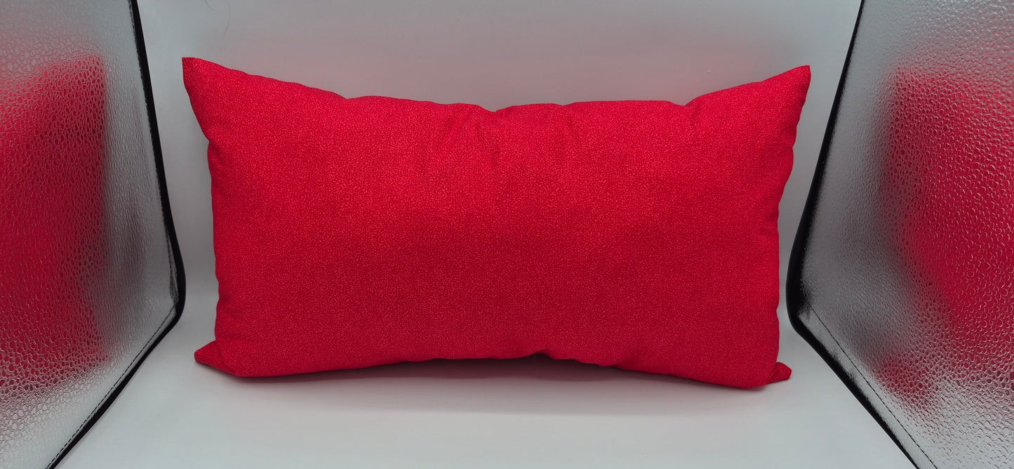 Small Décor Red Pillow – Archangel with Banner, Leaves & Crosses Vinyl Design