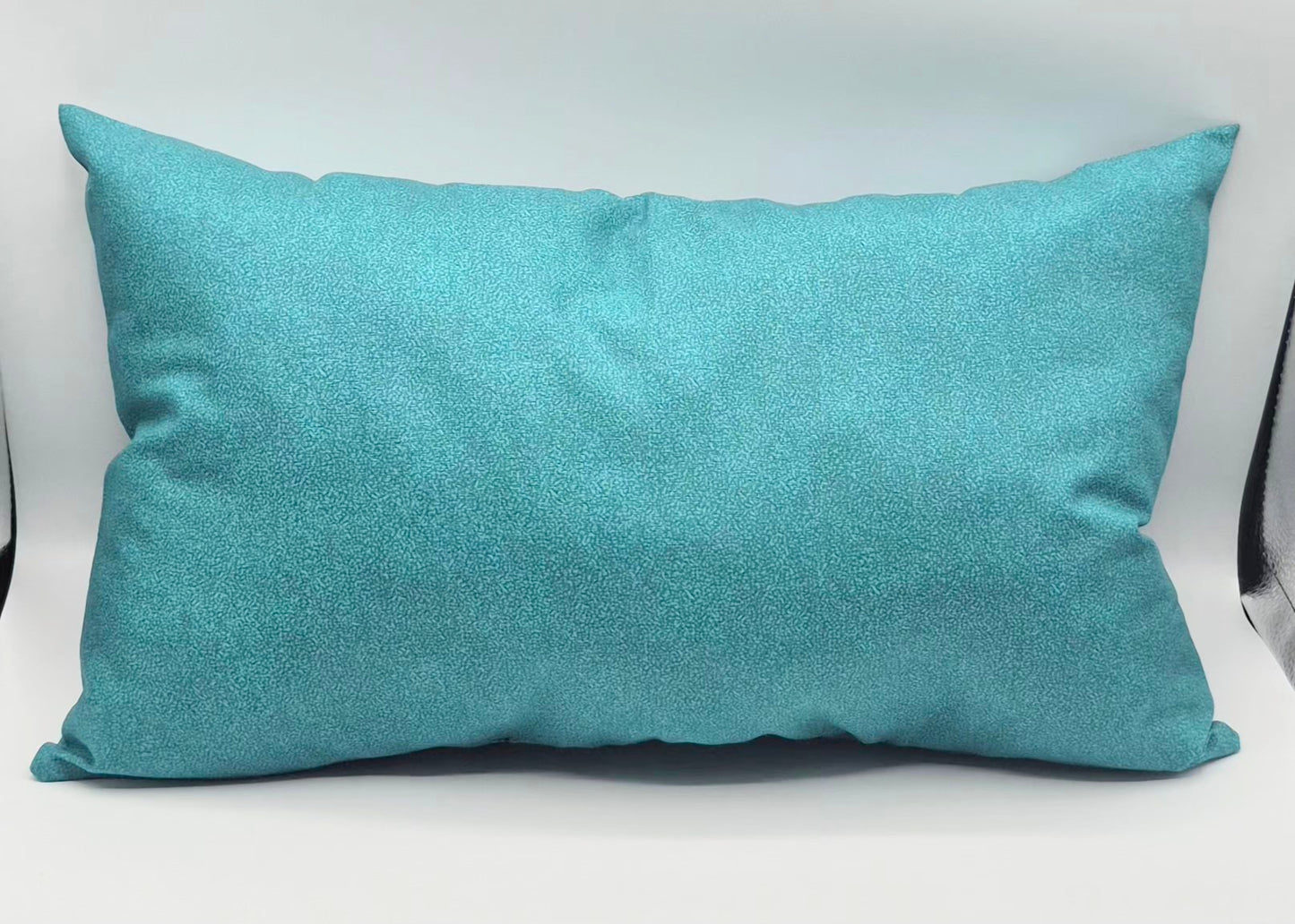 Small Décor Teal Pillow with Floral Vinyl Design