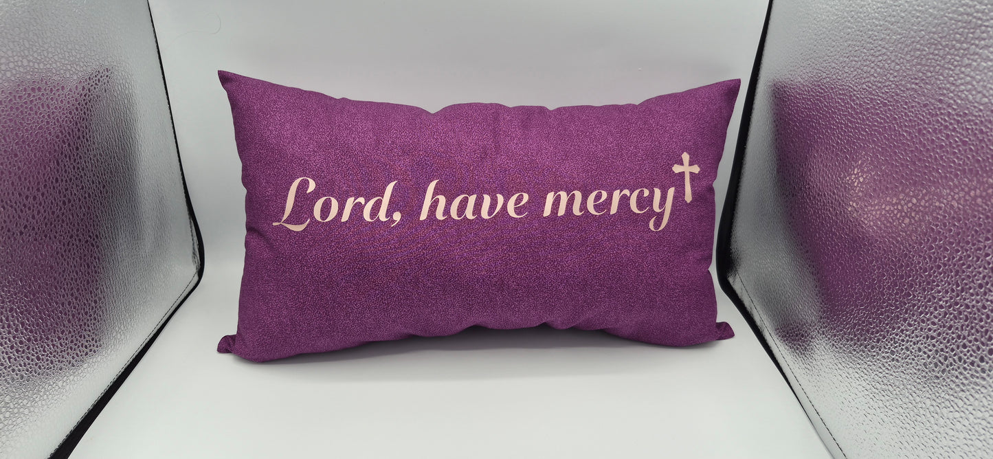Small Decor Purple Pillow – "Lord, Have Mercy" Vinyl Design